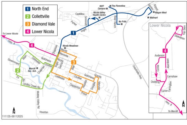 Regional map for Merritt Transit.