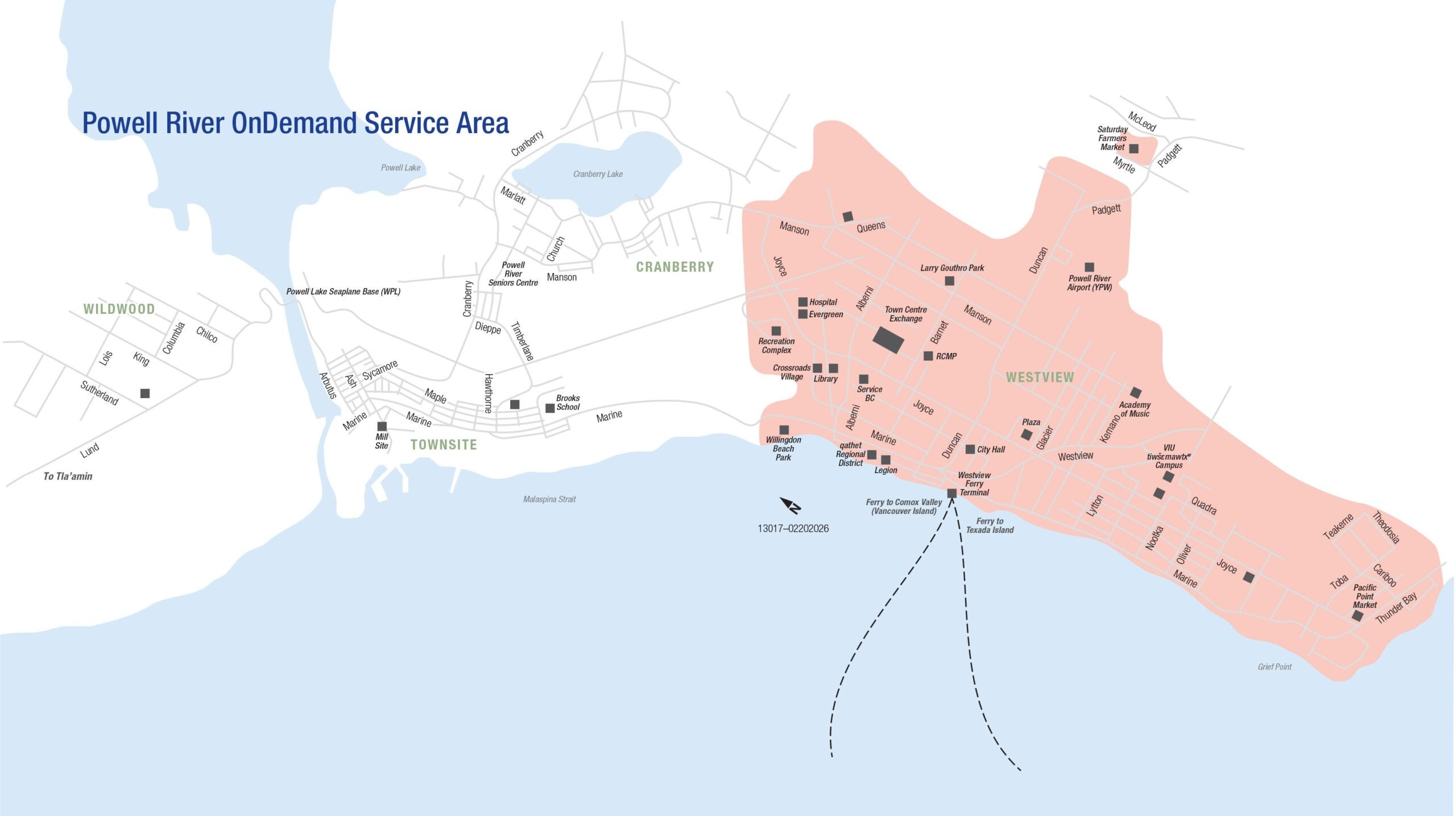 Powell River OnDemand Service Area