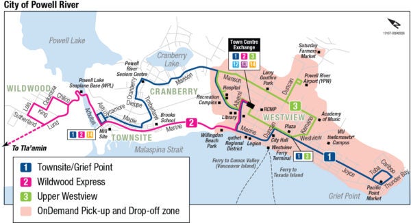 Transit service within the city of Powell River.