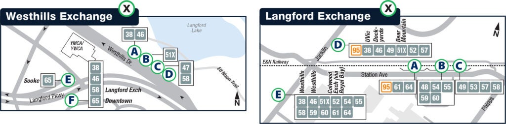 Westhills and Langford Exchanges diagram