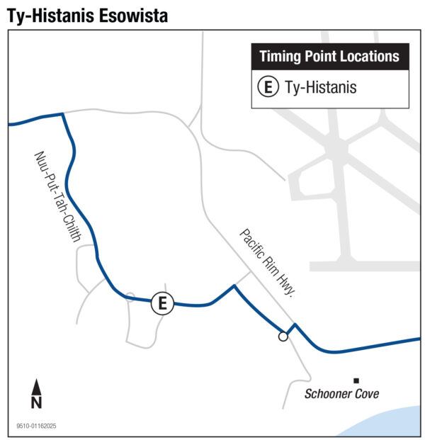Map showing transit service within Ty-Histanis.