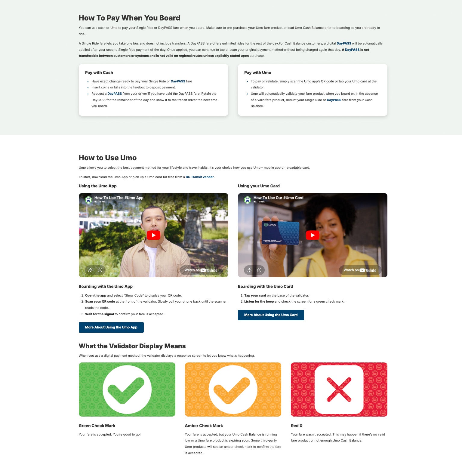 Desktop How Fares Works page with structured data and updated visual elements.