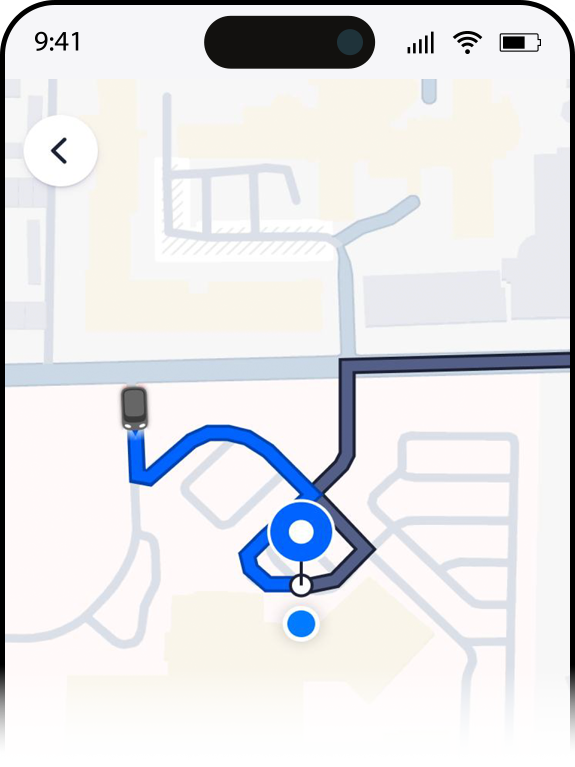 Example of ride tracking in the handyDART app