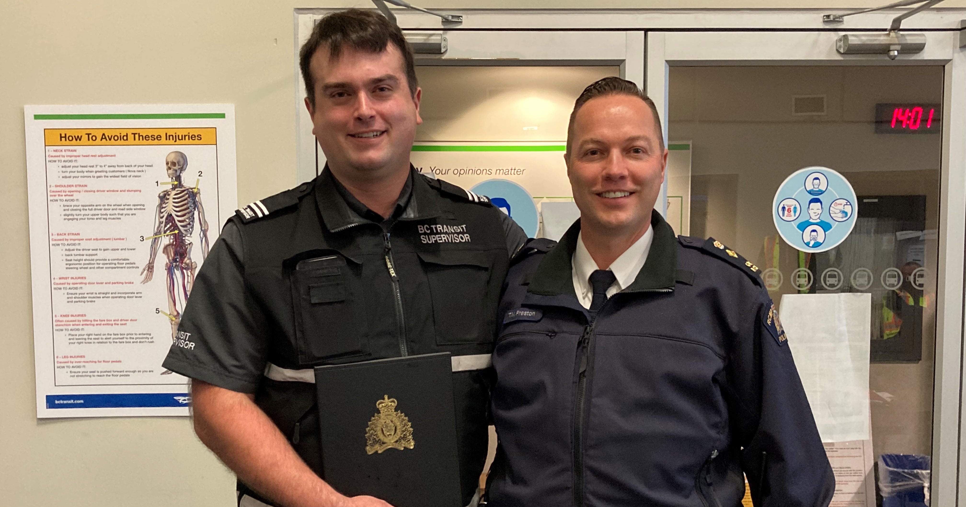 TS Jeff Birtwistle pictured with West Shore RCMP Superintendent Todd Preston